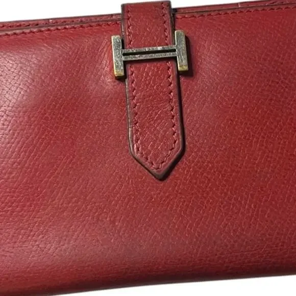 Hermès Bearn Classic Long Wallet Red Leather Gold Hardware 2004 - Picture 11 of 16